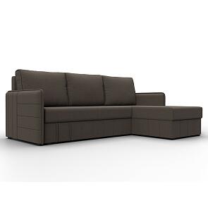 Диван угловой слим угол универсальный амур 05 коричневый еврокнижка