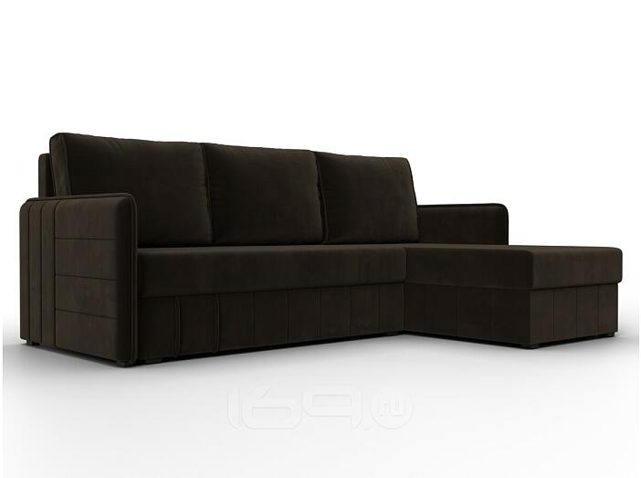 Диван угловой слим угол универсальный коричневый еврокнижка