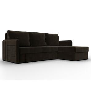 Диван угловой слим угол универсальный коричневый еврокнижка