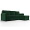 Диван угловой слим велюр угол универсальный seven 626 зеленый еврокнижка