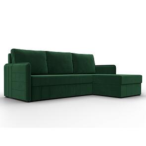 Диван угловой слим угол универсальный seven 626 зеленый еврокнижка