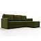 Диван угловой слим микровельвет угол универсальный зеленый еврокнижка