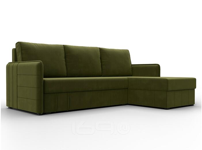 Диван угловой слим угол универсальный зеленый еврокнижка
