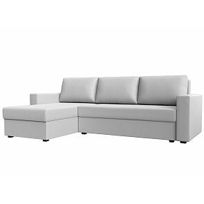 Диван угловой траумберг лайт левый экокожа белый еврокнижка