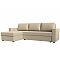 Диван угловой траумберг лайт левый экокожа бежевый еврокнижка