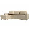 Диван угловой траумберг лайт левый экокожа бежевый еврокнижка