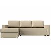Диван угловой траумберг лайт левый экокожа бежевый еврокнижка