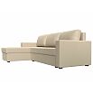 Диван угловой траумберг лайт левый экокожа бежевый еврокнижка