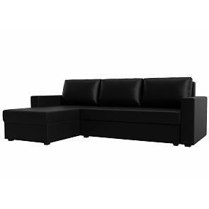 Диван угловой траумберг лайт левый экокожа черный еврокнижка