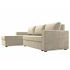 Диван угловой траумберг лайт левый микровельвет бежевый еврокнижка