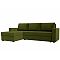 Диван угловой траумберг лайт левый микровельвет зеленый еврокнижка