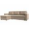 Диван угловой траумберг лайт левый велюр бежевый еврокнижка