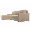 Диван угловой траумберг лайт левый велюр бежевый еврокнижка