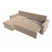 Диван угловой траумберг лайт левый велюр бежевый еврокнижка