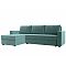 Диван угловой траумберг лайт левый велюр бирюзовый еврокнижка