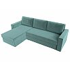 Диван угловой траумберг лайт левый велюр бирюзовый еврокнижка