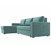 Диван угловой траумберг лайт левый велюр бирюзовый еврокнижка