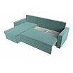 Диван угловой траумберг лайт левый велюр бирюзовый еврокнижка