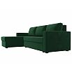 Диван угловой траумберг лайт левый велюр зеленый еврокнижка