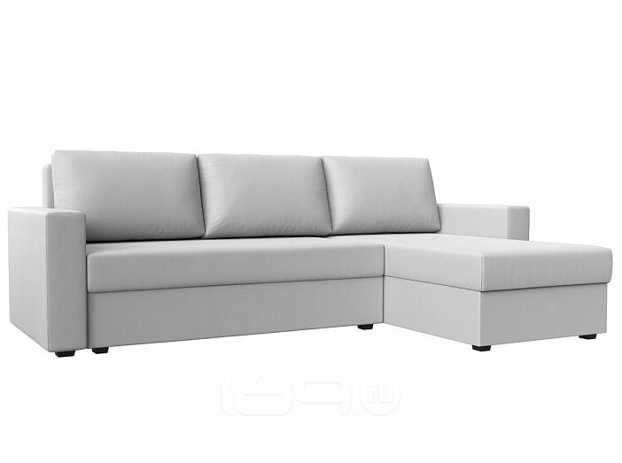 Диван угловой траумберг лайт правый экокожа белый еврокнижка