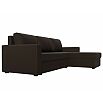 Диван угловой траумберг лайт правый экокожа коричневый еврокнижка
