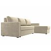 Диван угловой траумберг лайт правый микровельвет бежевый еврокнижка