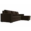 Диван угловой траумберг лайт правый микровельвет коричневый еврокнижка