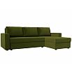 Диван угловой траумберг лайт правый микровельвет зеленый еврокнижка