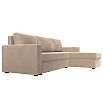 Диван угловой траумберг лайт правый велюр бежевый еврокнижка