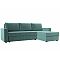 Диван угловой траумберг лайт правый велюр бирюзовый еврокнижка