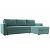Диван угловой траумберг лайт правый велюр бирюзовый еврокнижка
