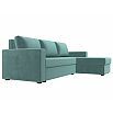 Диван угловой траумберг лайт правый велюр бирюзовый еврокнижка