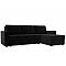 Диван угловой траумберг лайт правый велюр черный еврокнижка