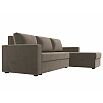 Диван угловой траумберг лайт правый велюр коричневый еврокнижка