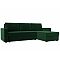 Диван угловой траумберг лайт правый велюр зеленый еврокнижка
