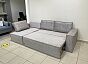 Диван угловой универсальный лофт lux holi gray (велюр) серый пантограф (тик-так)