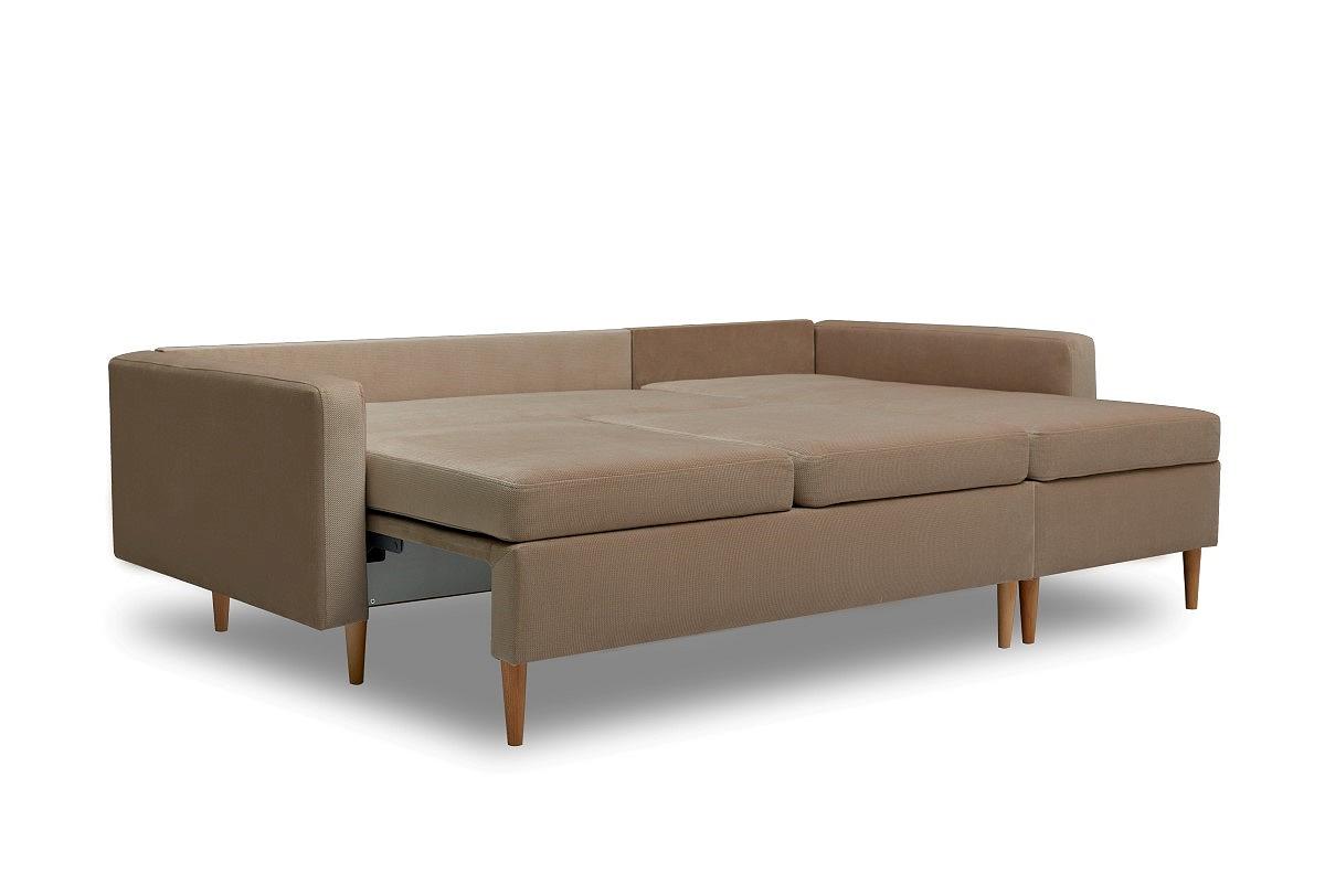 Купить Диван угловой универсальный Скандинавия бежевый с обивкой велюр ...