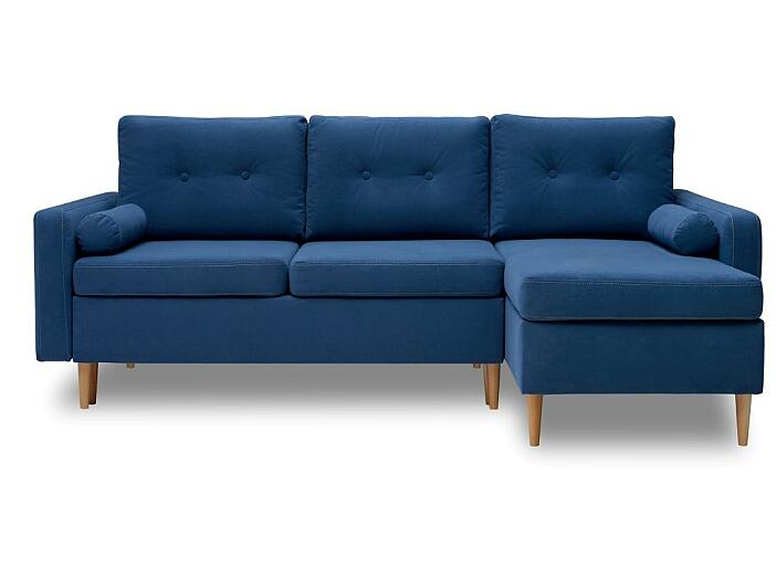 Диван угловой универсальный Скандинавия синий Vivaldi 14 (Велюр)