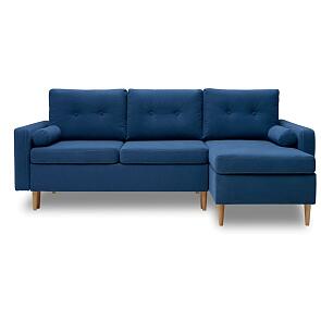 Диван угловой универсальный Скандинавия синий Vivaldi 14 (Велюр)