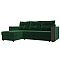 Диван угловой валенсия лайт велюр левый угол seven 626 зеленый еврокнижка