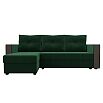 Диван угловой валенсия лайт левый угол seven 626 зеленый еврокнижка