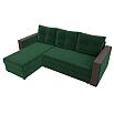 Диван угловой валенсия лайт левый угол seven 626 зеленый еврокнижка