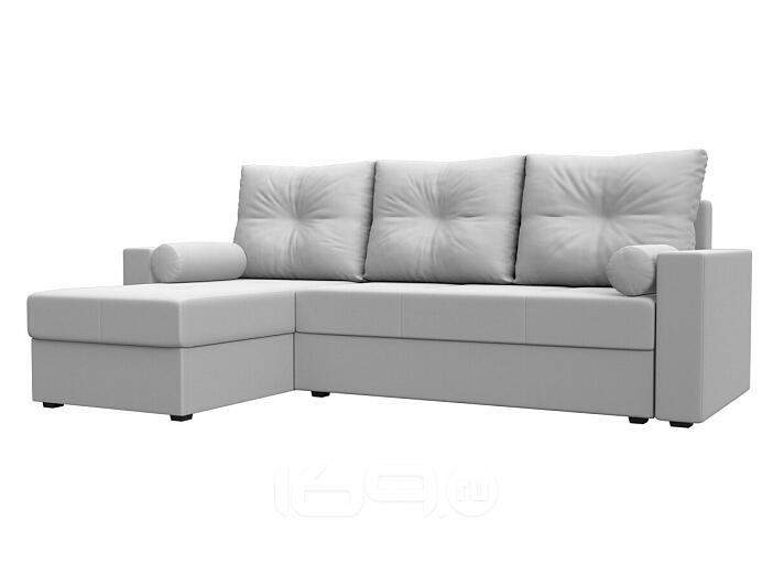 Диван угловой верона лайт левый экокожа белый еврокнижка