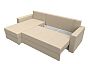 Диван угловой верона лайт левый экокожа бежевый еврокнижка