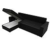 Диван угловой верона лайт левый экокожа черный еврокнижка