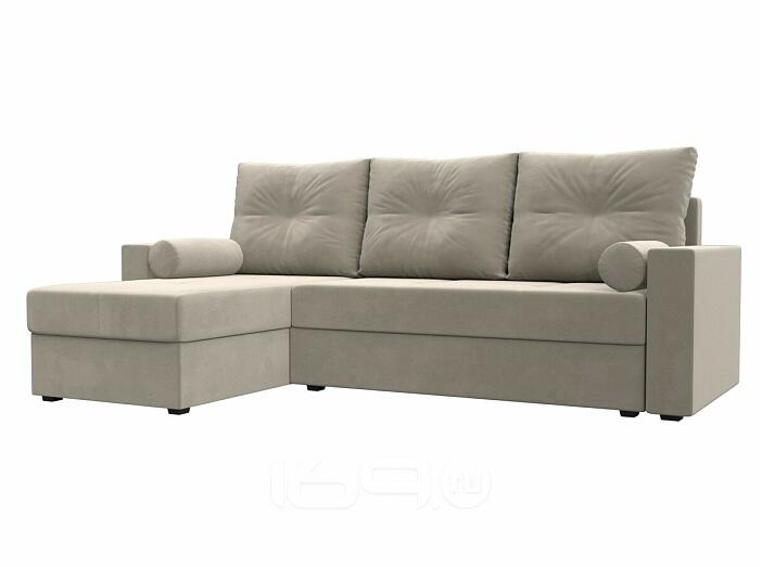Диван угловой верона лайт левый микровельвет бежевый еврокнижка