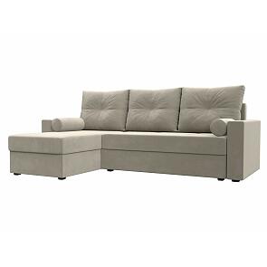 Диван угловой верона лайт левый микровельвет бежевый еврокнижка