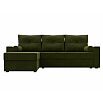 Диван угловой верона лайт левый микровельвет зеленый еврокнижка