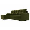 Диван угловой верона лайт левый микровельвет зеленый еврокнижка