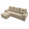 Диван угловой верона лайт левый велюр бежевый еврокнижка